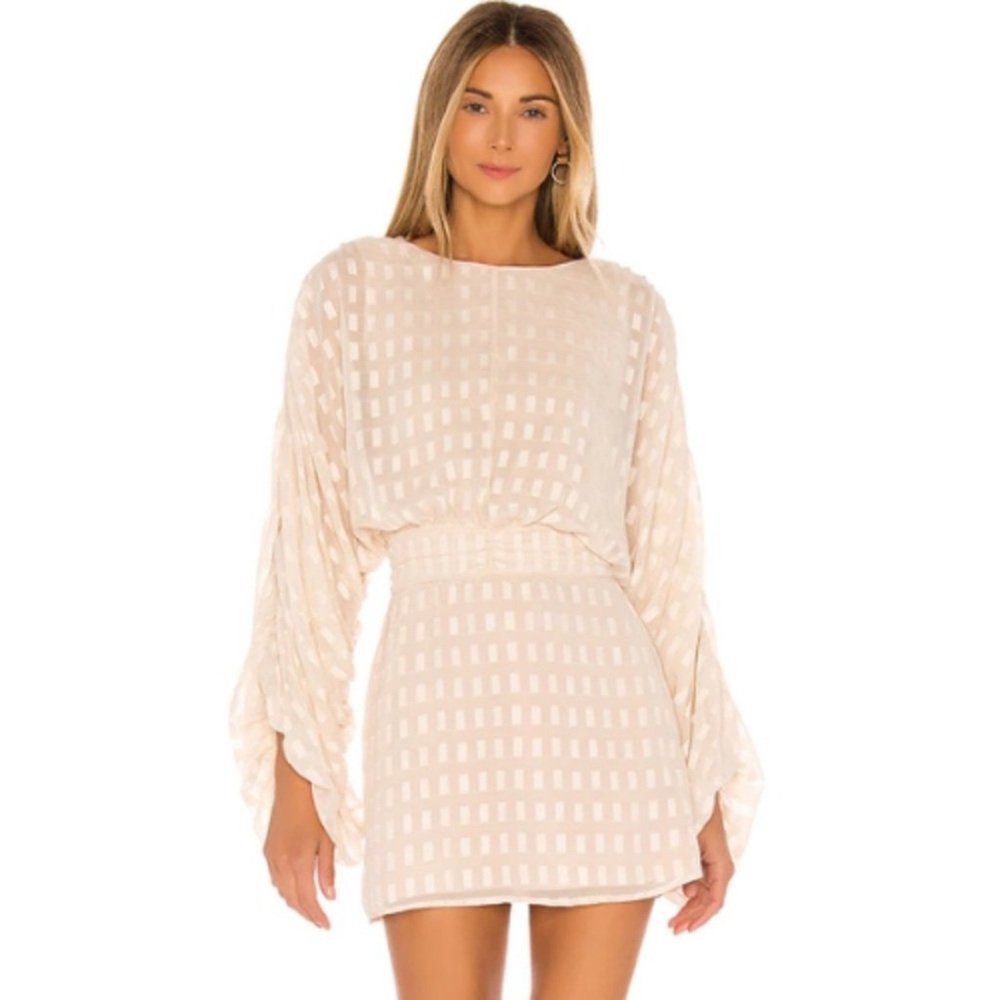 House of Harlow 1960 X Revolve Nika Dress Medium Champagne Beige mini neutral